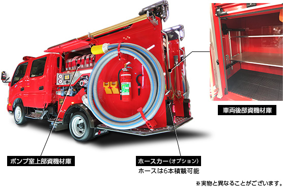 特長 詳細 消防ポンプ自動車 普通免許対応 車両総重量3 5t未満 Cd I型 ミラクル Light 消防車 株式会社モリタ